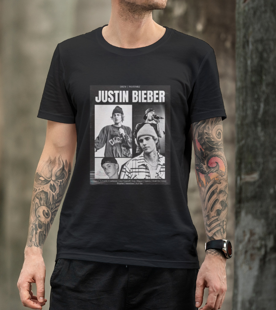 Justin Bieber Drew House Wursweile Greatest Hits Love Yourself Yummy Hold On T-Shirt