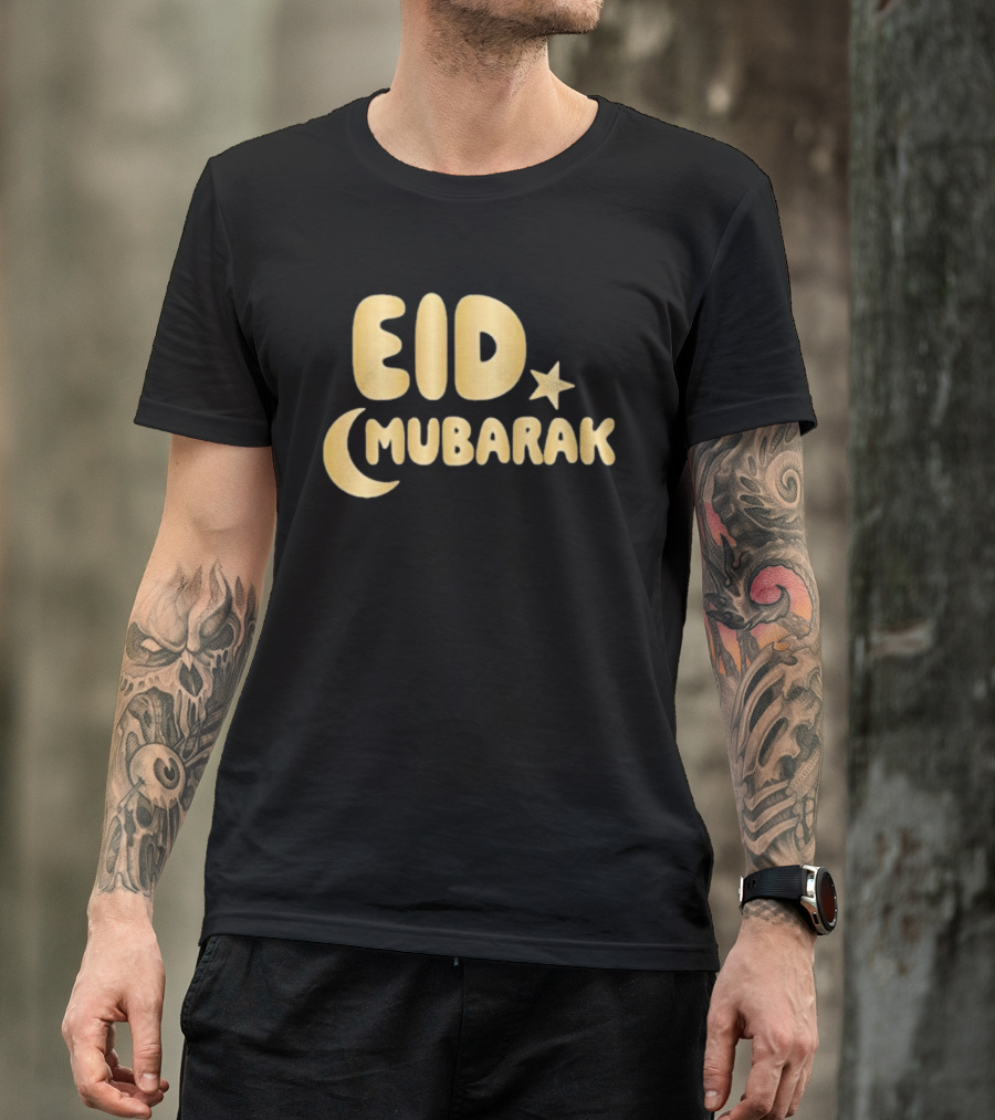 Eid Mubarak Crescent Moon And Star T-Shirt