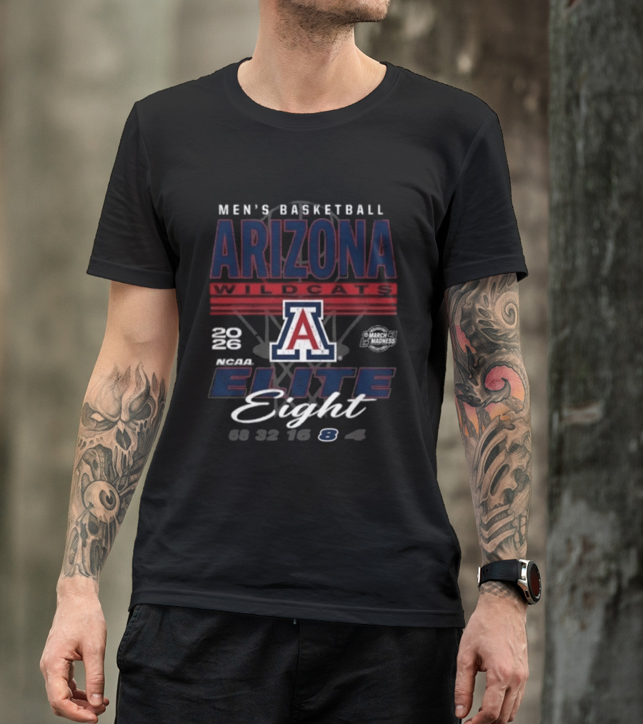 Arizona Wildcats Men's Basketball NCAA Elite Eight 2026 T-Shirt