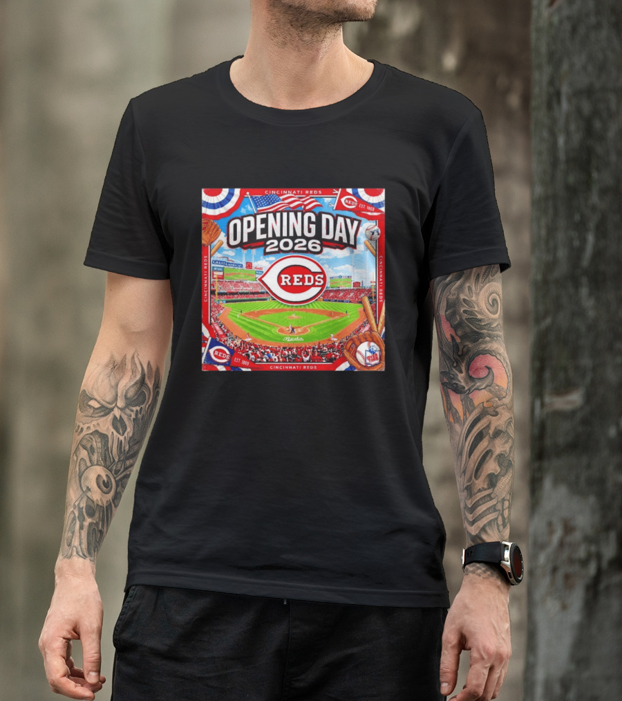 Cincinnati Reds Opening Day 2026 Great American Ball Park Baseball Celebration T-Shirt