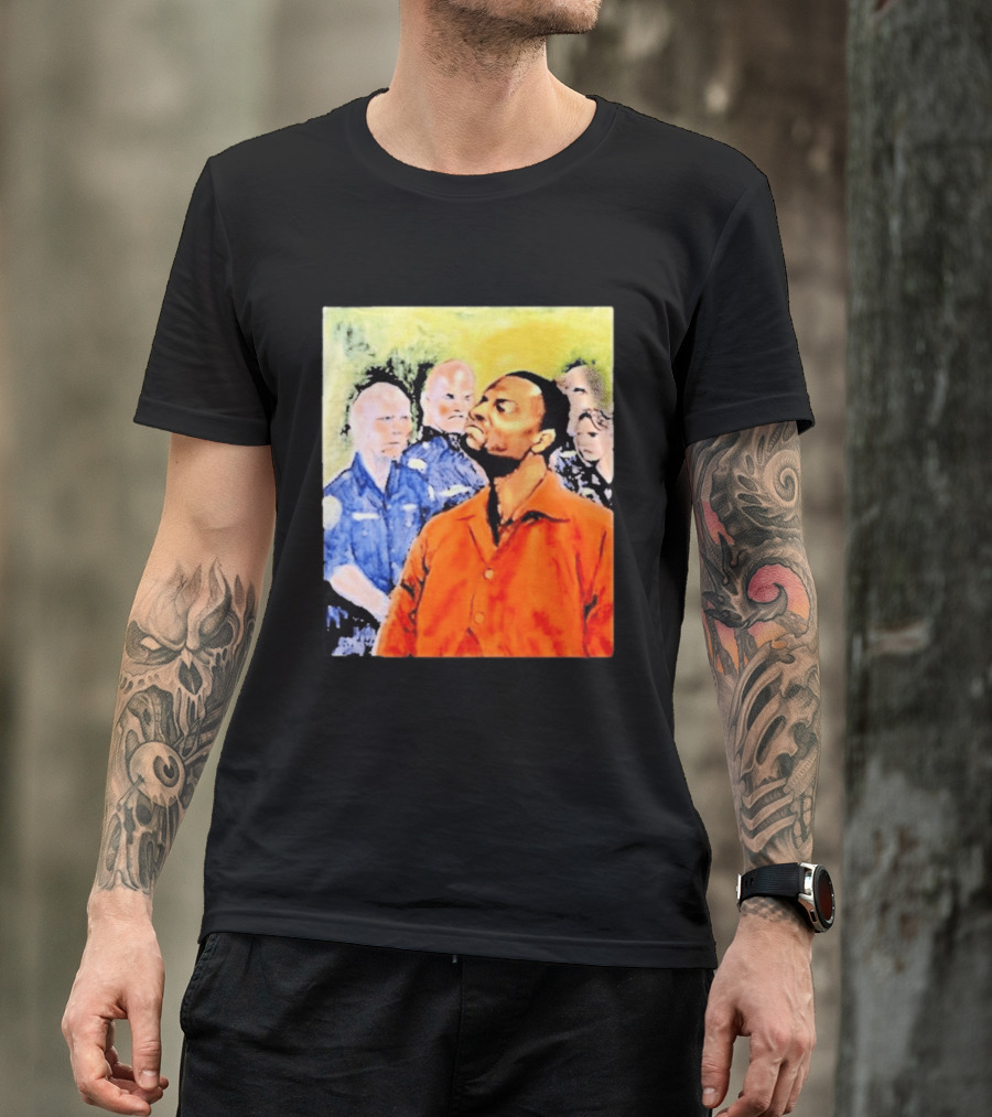 Rodney Hilton Jr Cloutfishing Artwork With Police Officers T-Shirt