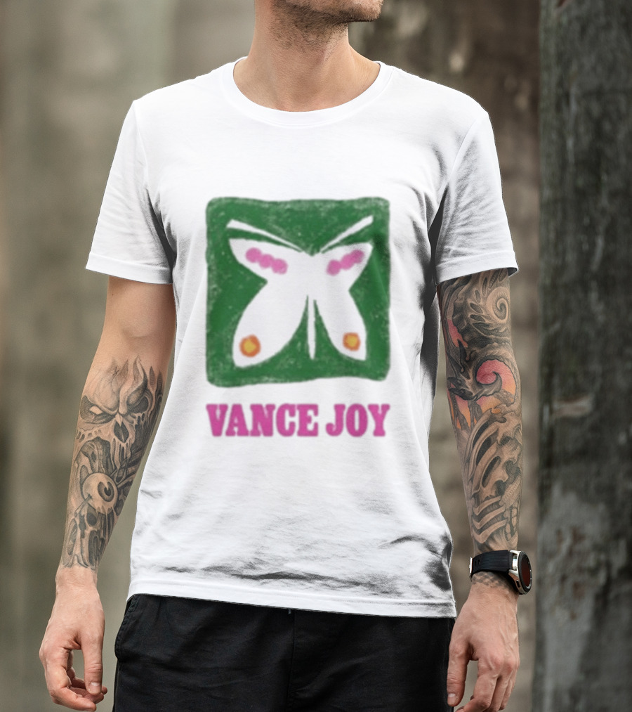 Vance Joy Butterfly Green Pink White T-Shirt