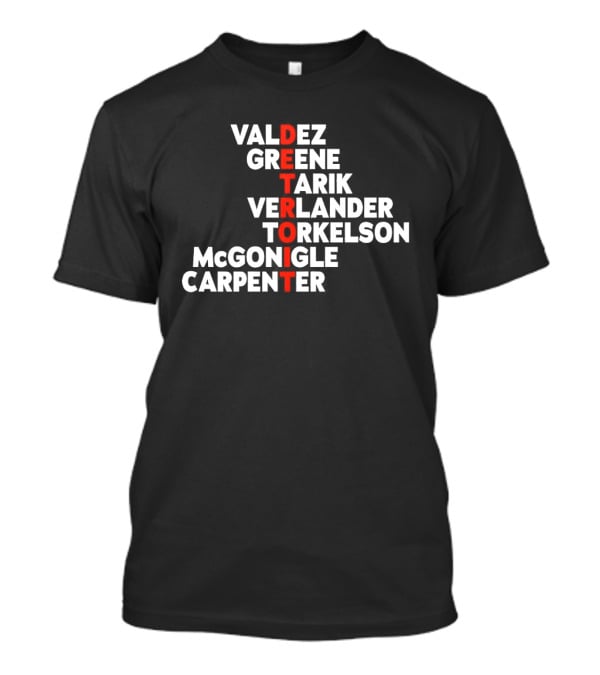 Detroit Tigers 2026 Valdez Greene Tarik Verlander Torkelson McGonicle Carpenter T-Shirt