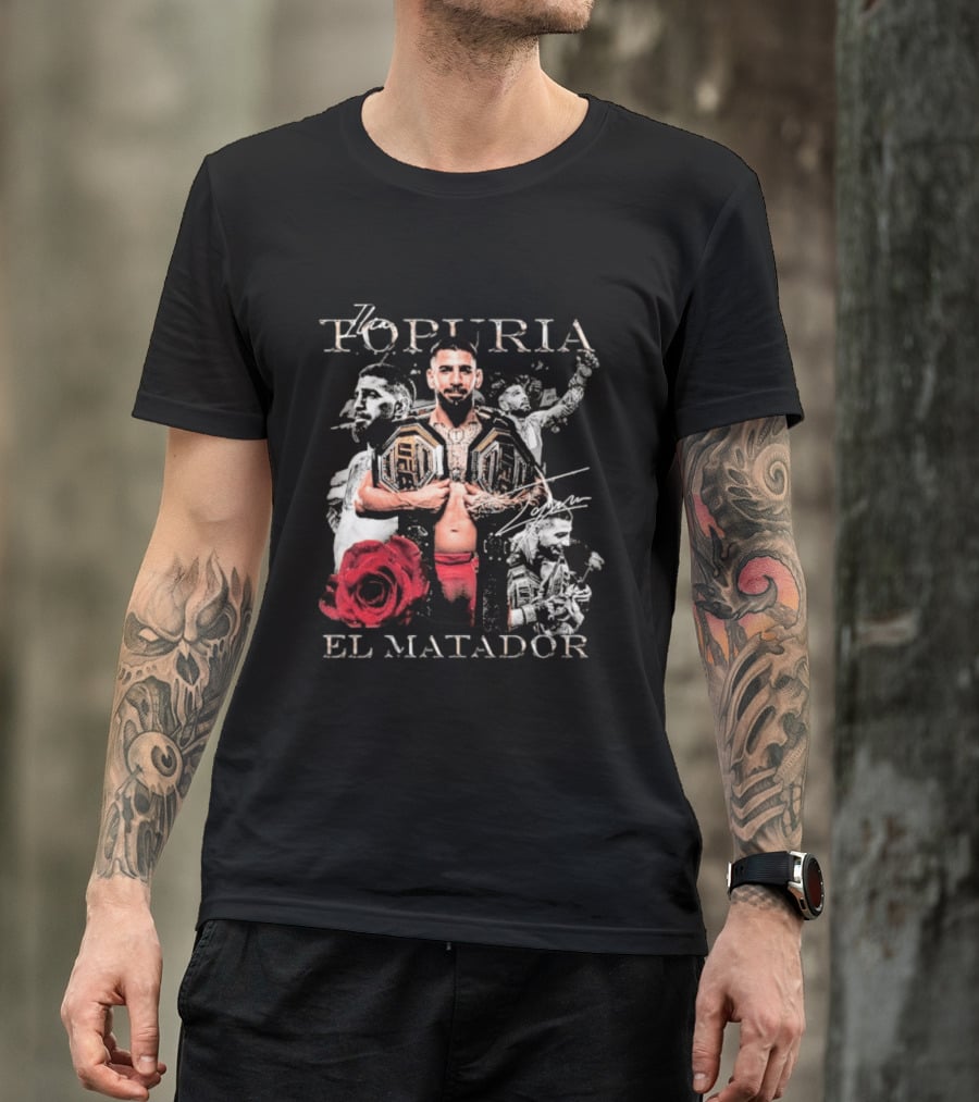 Topuria El Matador Ilia UFC Fighter With Championship Belt Concept T-Shirt