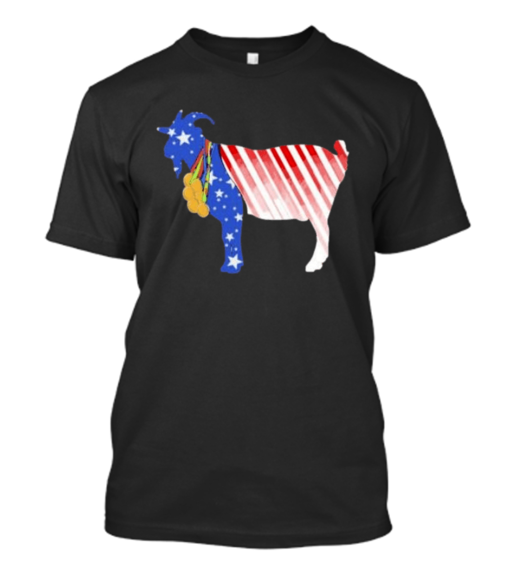 USA GOAT Stars Stripes Olympic Medals T-Shirt