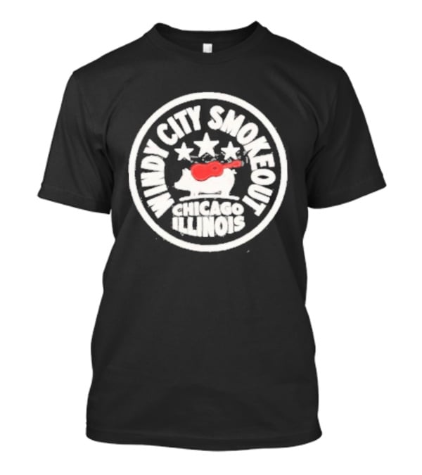 Windy City Smokeout Chicago Illinois Pig Guitar Stars T-Shirt