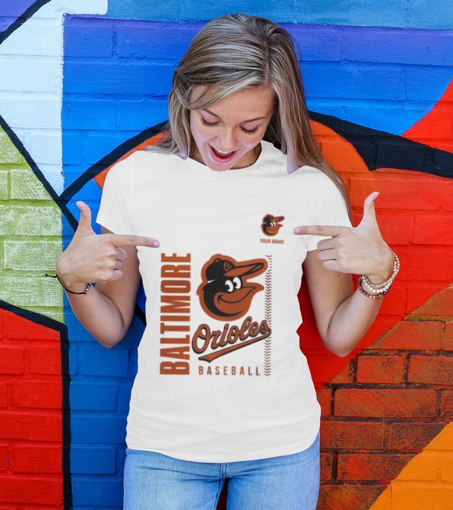 Baltimore Orioles Baseball Team Logo With Mascot Bird T-Shirt