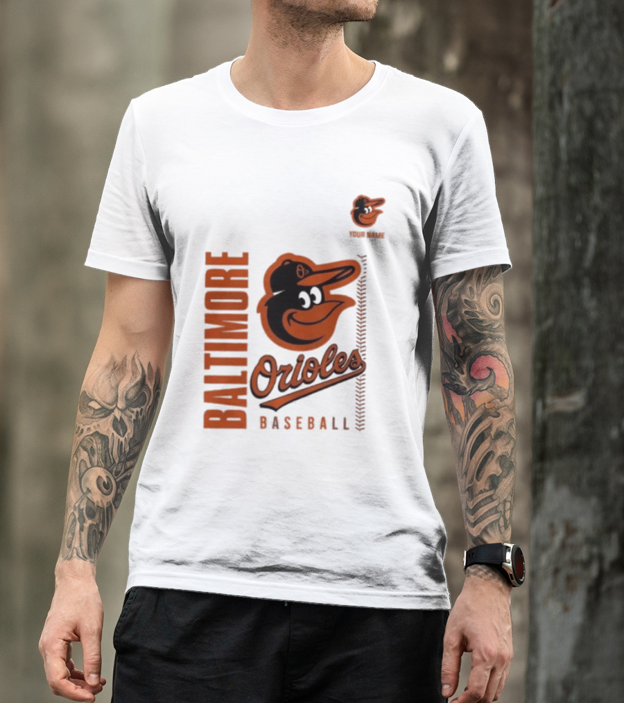 Baltimore Orioles Baseball Team Logo With Mascot Bird T-Shirt