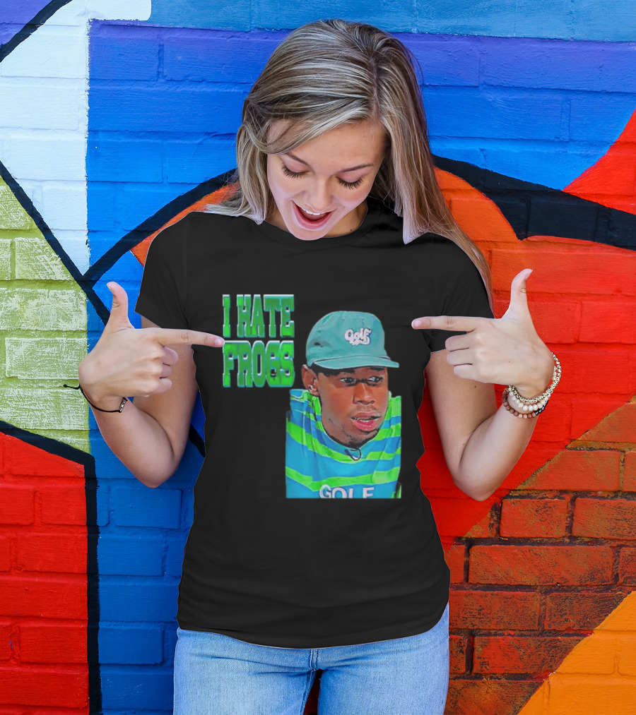 Tyler The Creator I Hate Frogs Meme Golf Hat Striped T-Shirt