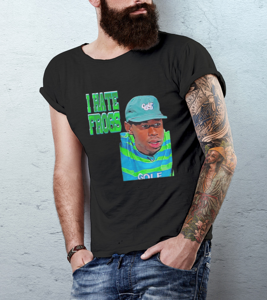 Tyler The Creator I Hate Frogs Meme Golf Hat Striped T-Shirt