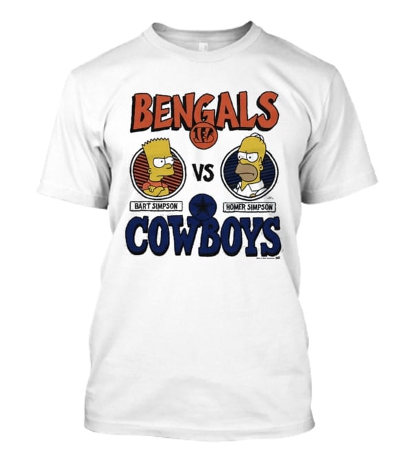 Bengals Vs Cowboys Bart Simpson Homer Simpson T-Shirt