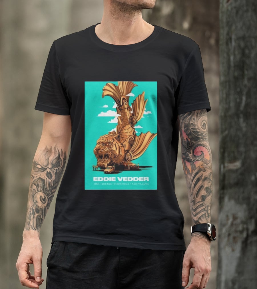 Eddie Vedder April 14th 2026 Forest Hall Nagoya Japan Lion Fish Structure T-Shirt