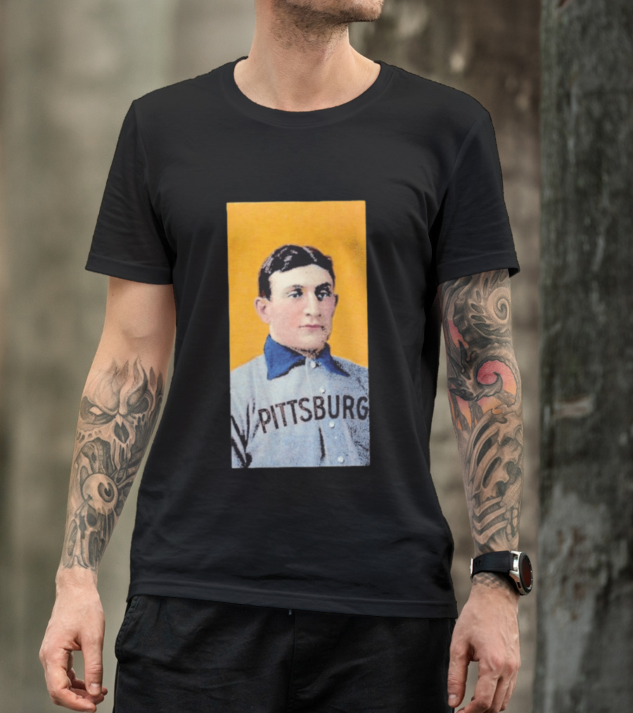 Pittsburgh Vintage Honus Wagner Baseball Player Card T-Shirt