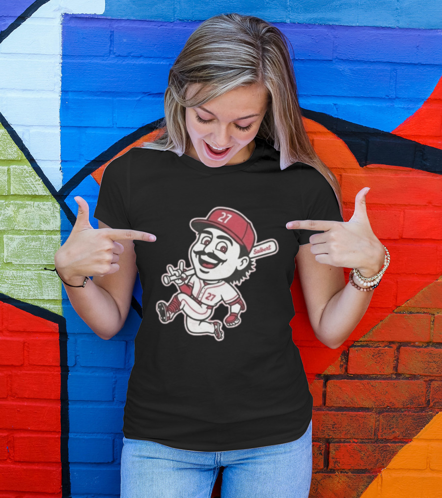 Sal Stewart Cartoon Baseball Character Number 27 Salbert T-Shirt