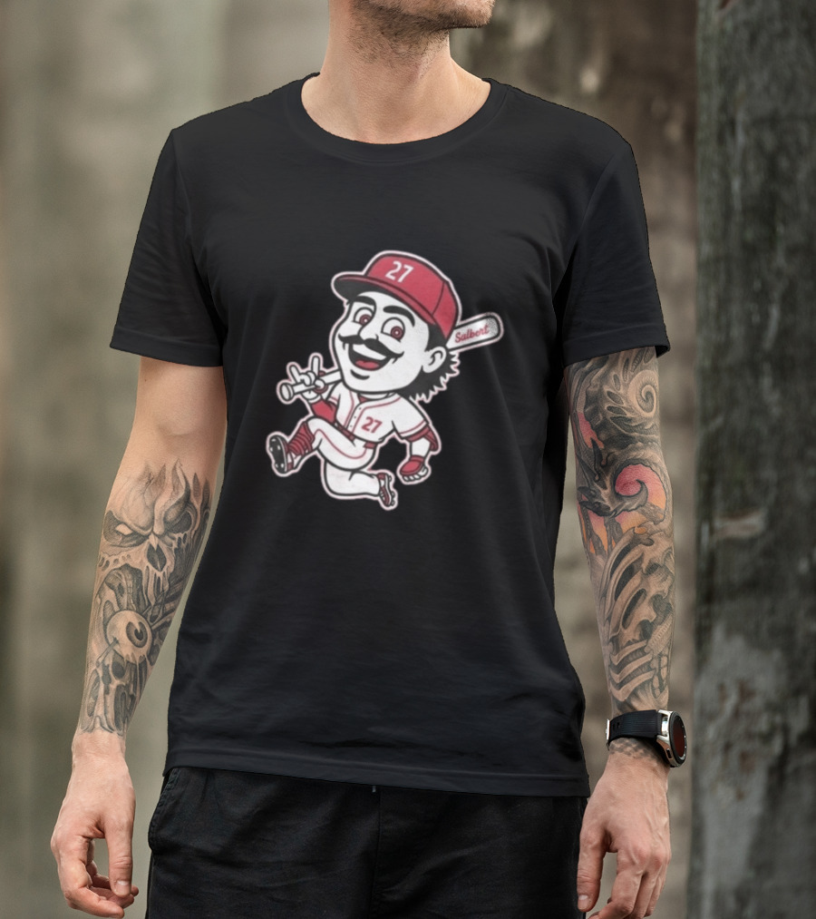 Sal Stewart Cartoon Baseball Character Number 27 Salbert T-Shirt