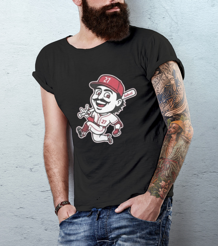 Sal Stewart Cartoon Baseball Character Number 27 Salbert T-Shirt