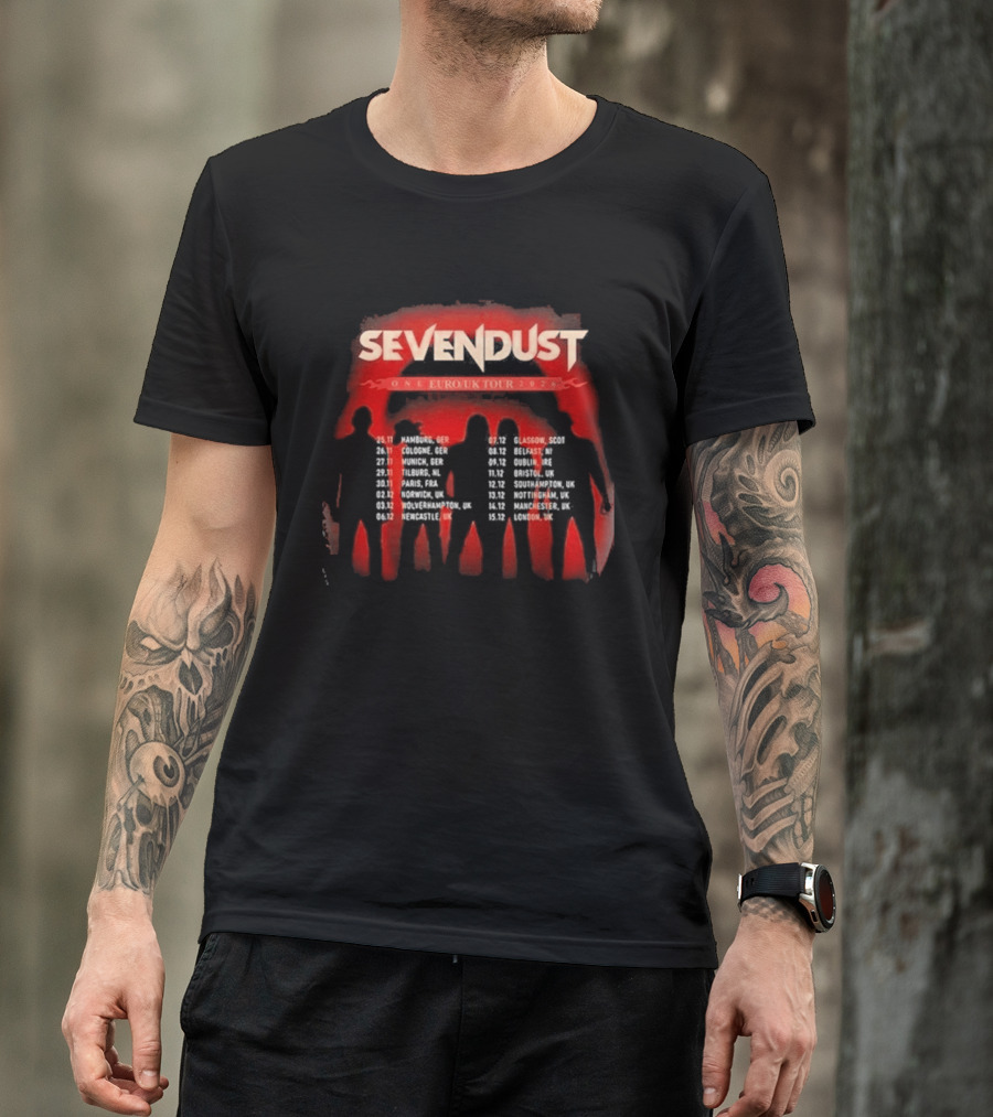 Sevendust One Euro UK Tour 2026 Dates Dripping Blood T-Shirt
