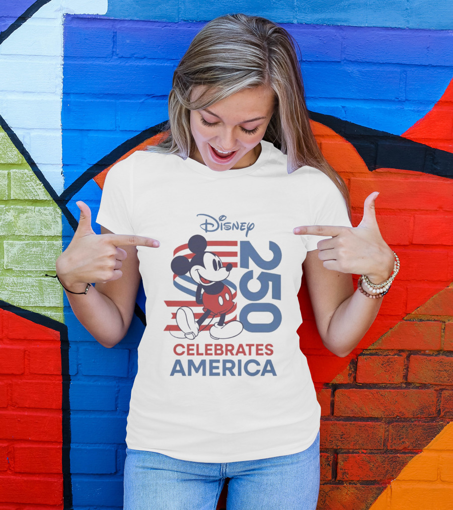 Disney Celebrates America Mickey Mouse 250 USA Patriotic Vibe T-Shirt