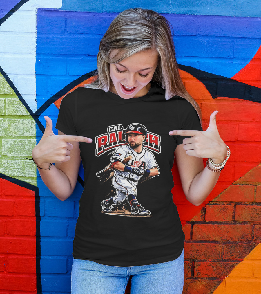 Cal Raleigh USA Baseball Classic Team Player Caricature T-Shirt