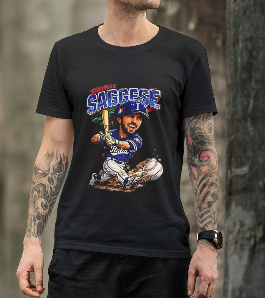 Thomas Saggese Italy Italia Baseball Classic Caricature T-Shirt