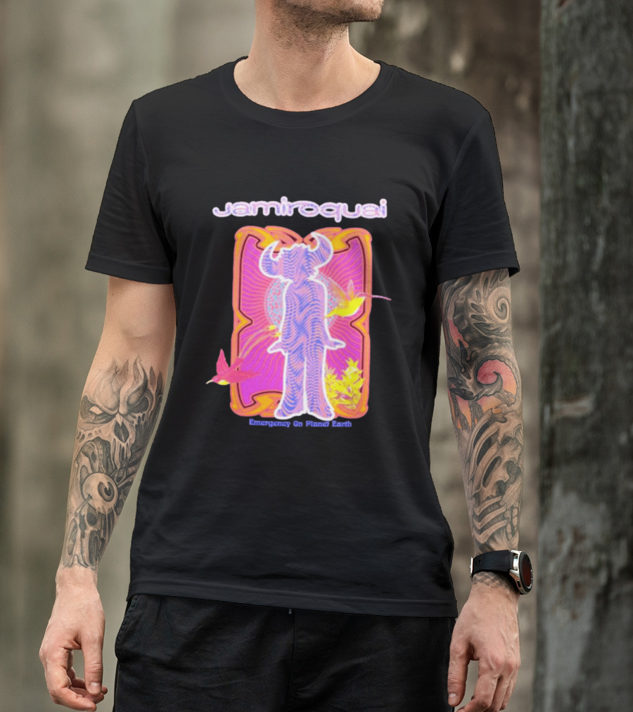 Jamiroquai Emergency On Planet Earth Psychedelic Vibrant Hummingbird T-Shirt