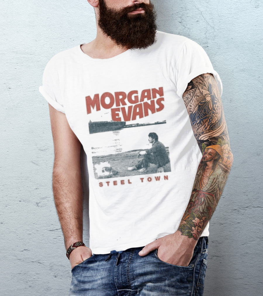 Morgan Evans Steel Town Sunset Silhouette Rowboat T-Shirt