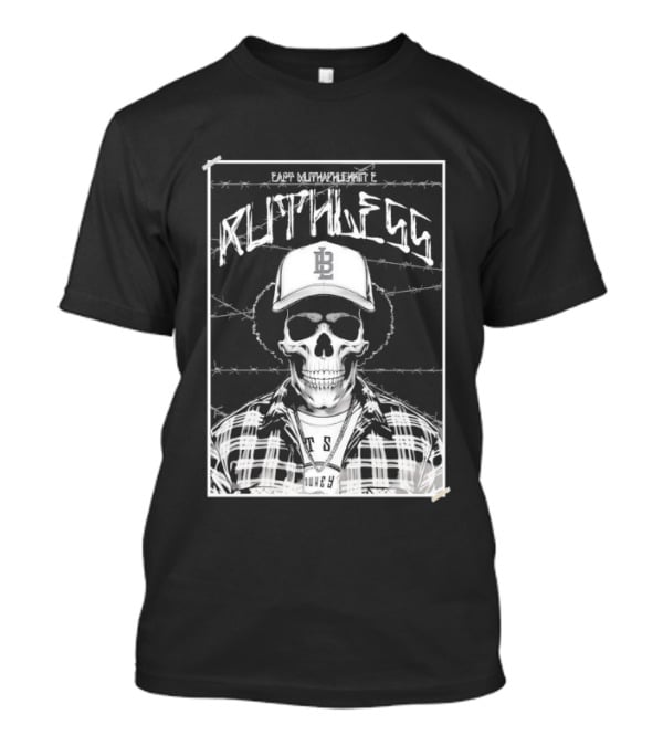 Eazy E Ruthless Skull In Cap And Barbed Wire T-Shirt