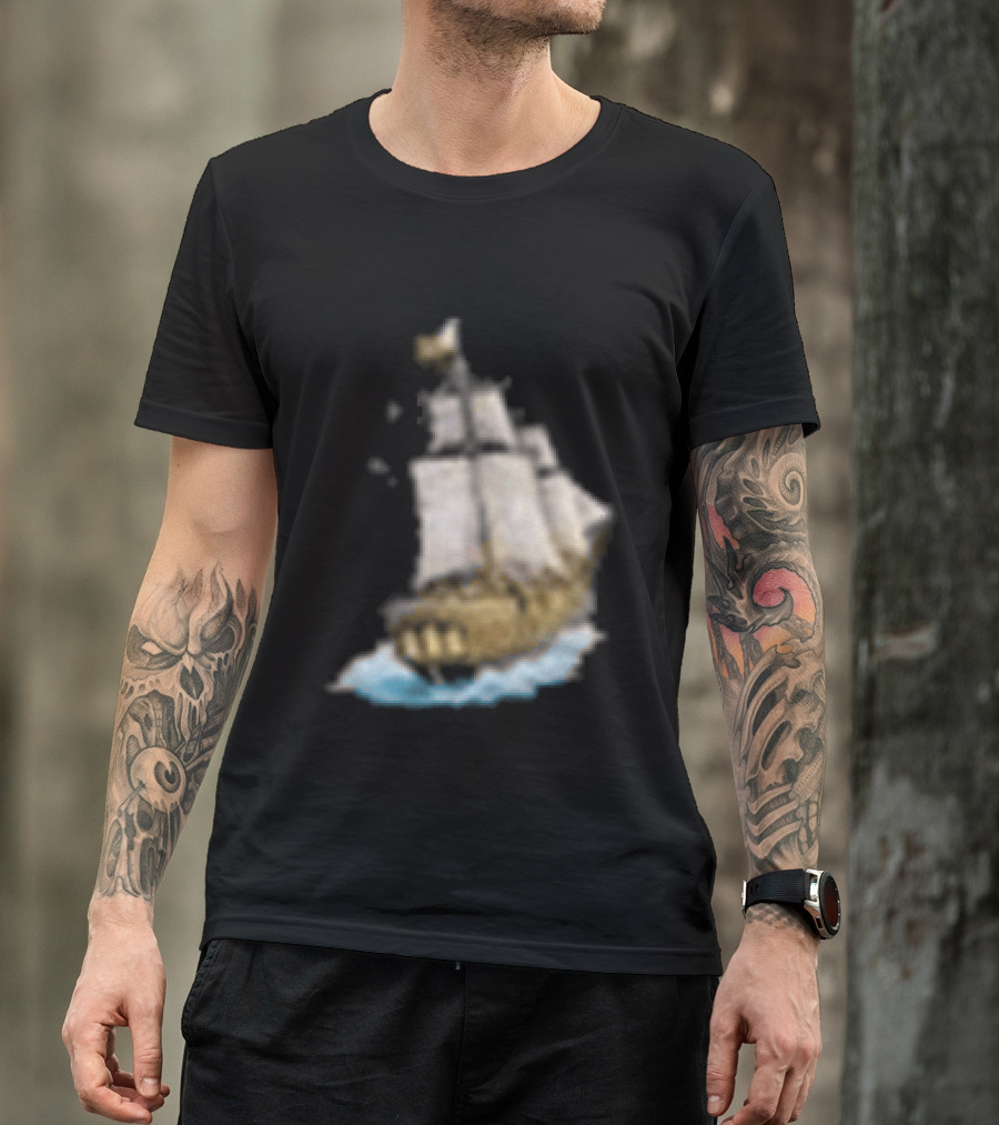 Johnny Blue Skies Dark Clouds Mutiny Midnight Ship Adventure T-Shirt
