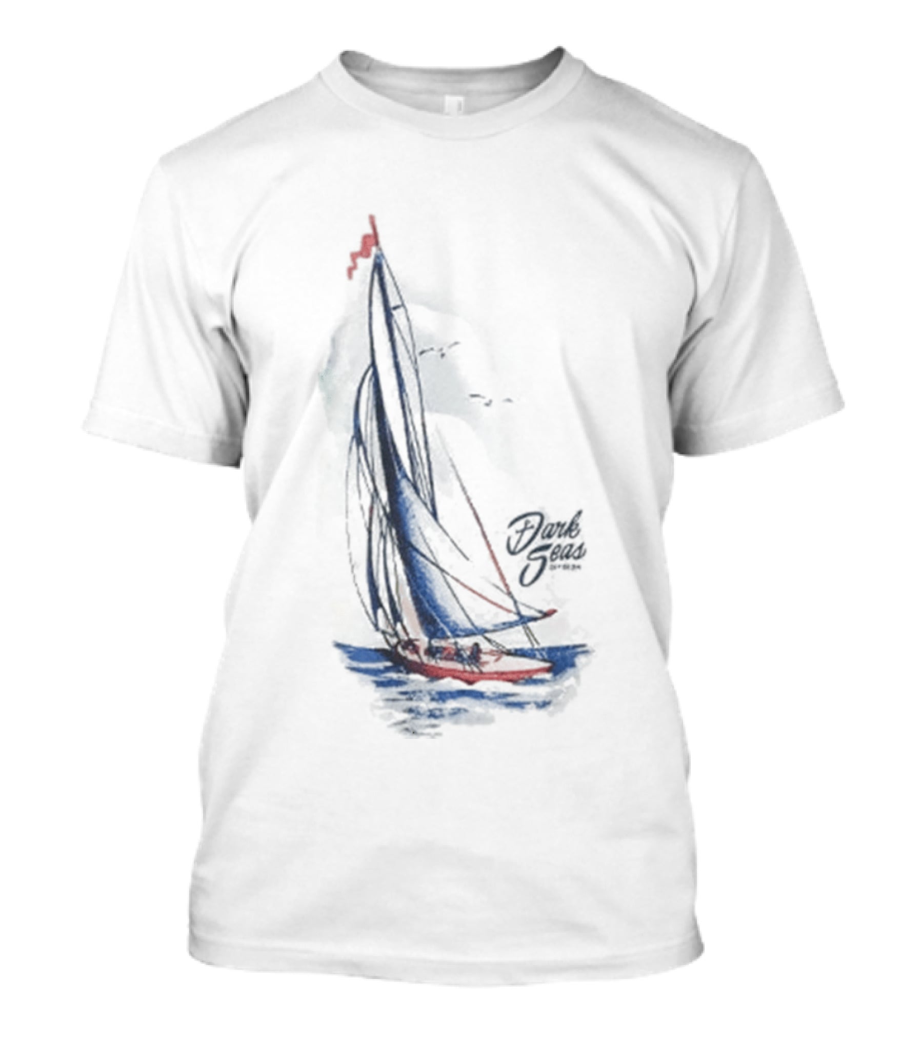 Dark Seas Smooth Sails Sailboat Nautical Adventure T-Shirt