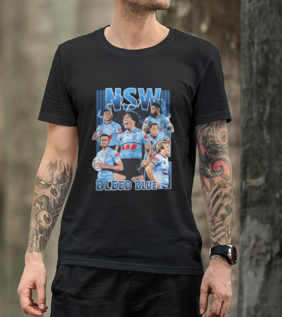 NSW Origin Rugby League Bleed Blue Players Team Sportswear T-Shirt