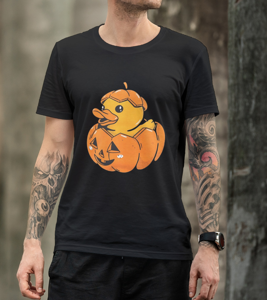 Rubber Duck Pumpkin Halloween Jack O' Lantern T-Shirt