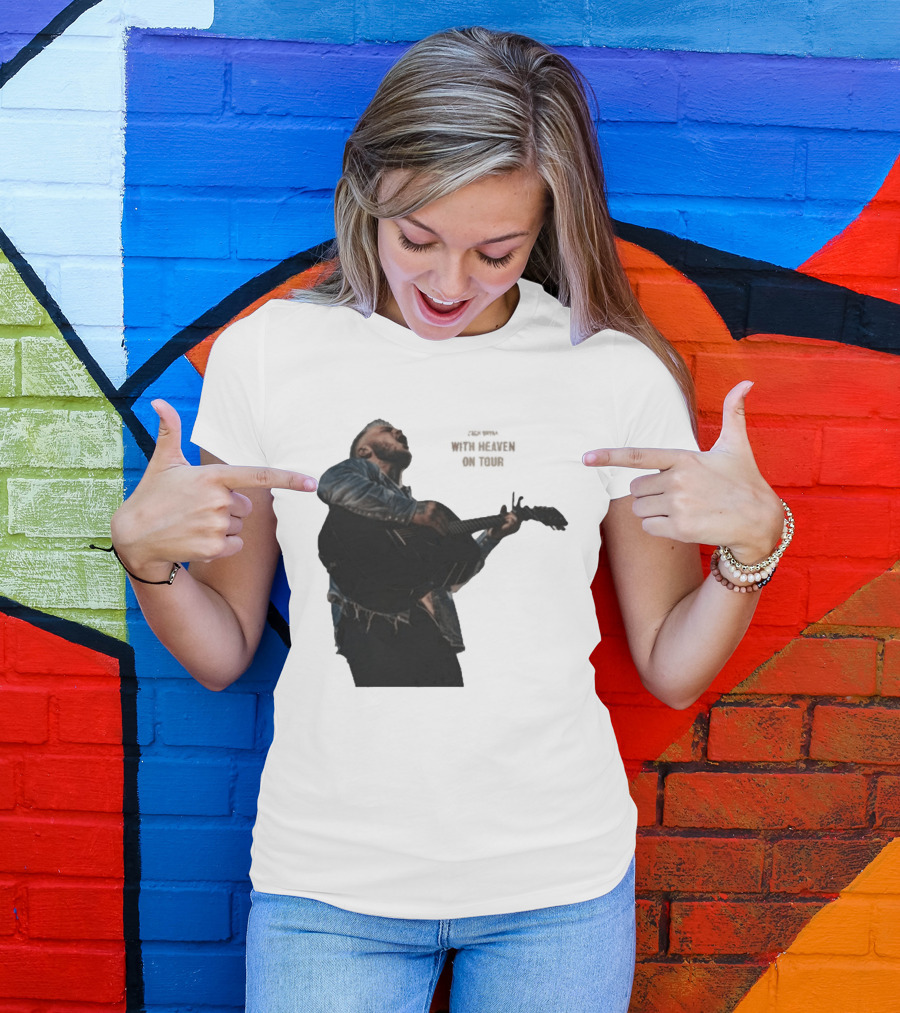 Zach Bryan Heaven On Top Photo Tour Denim Acoustic Performance T-Shirt