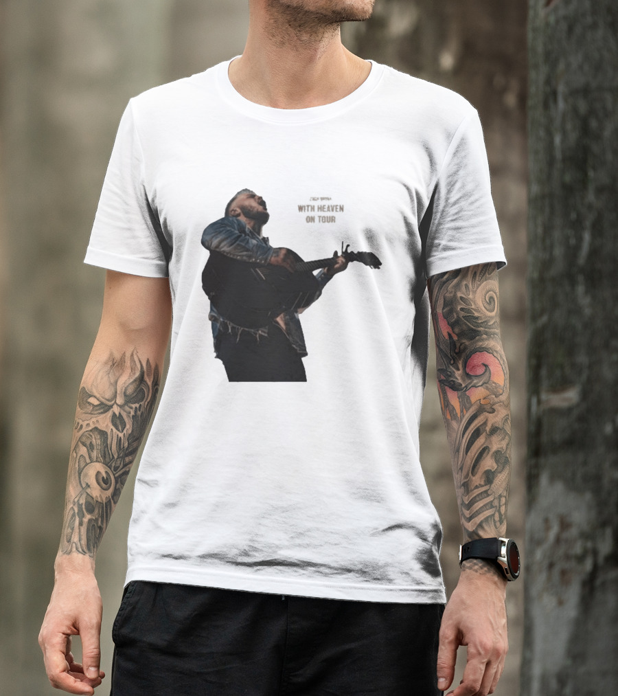 Zach Bryan Heaven On Top Photo Tour Denim Acoustic Performance T-Shirt