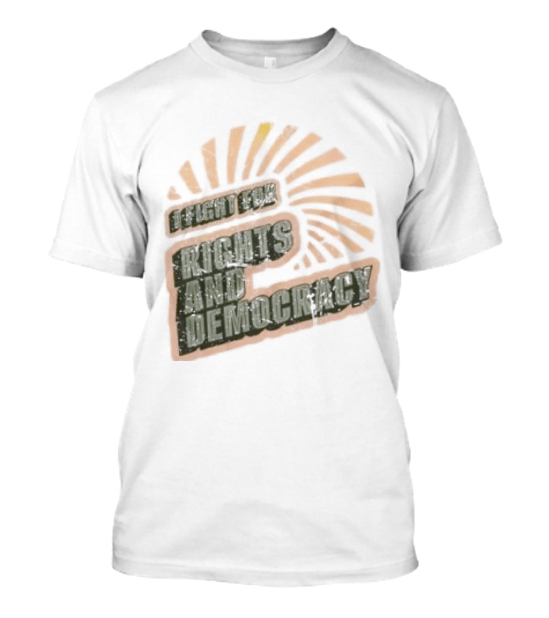 I Fight For Rights And Democracy Retro Sunrise T-Shirt