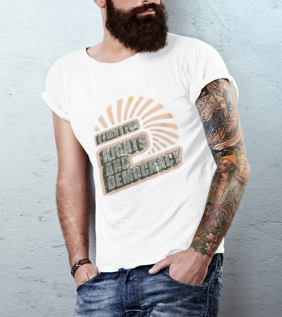 I Fight For Rights And Democracy Retro Sunrise T-Shirt