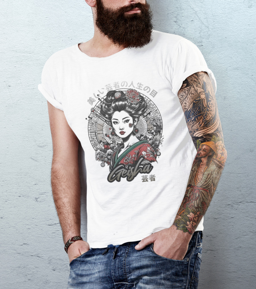 Urban Palm Trees Y2k Geisha Girl Tokyo Streets Fashion T-Shirt