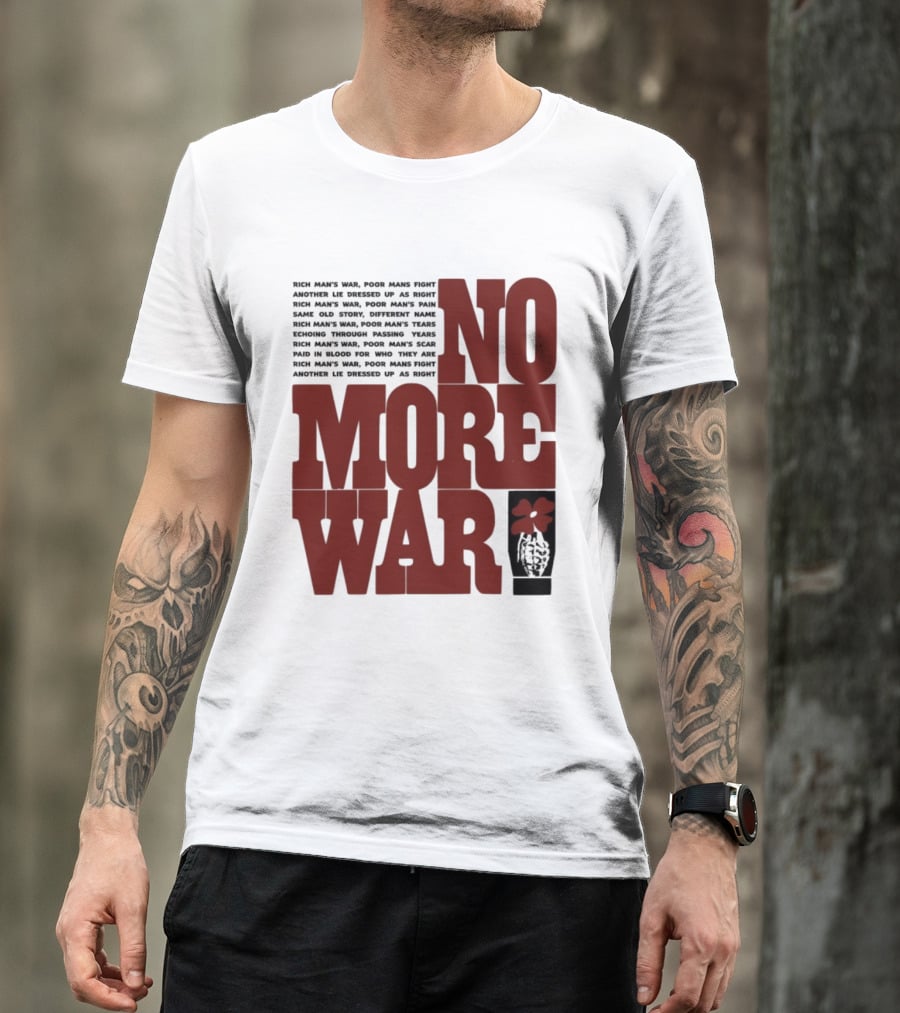 No More War Wear The Peace Flower Grenade T-Shirt