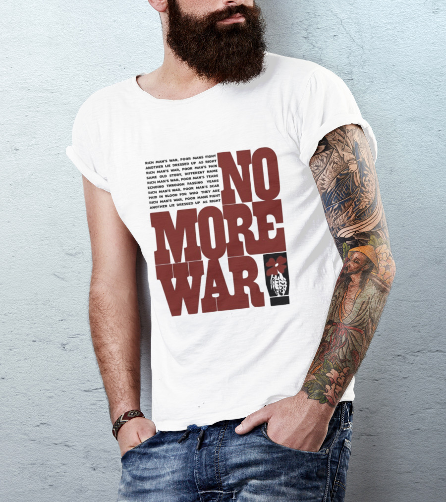 No More War Wear The Peace Flower Grenade T-Shirt