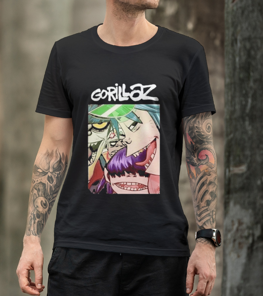 Gorillaz Cartoon Band Characters Art Comic T-Shirt