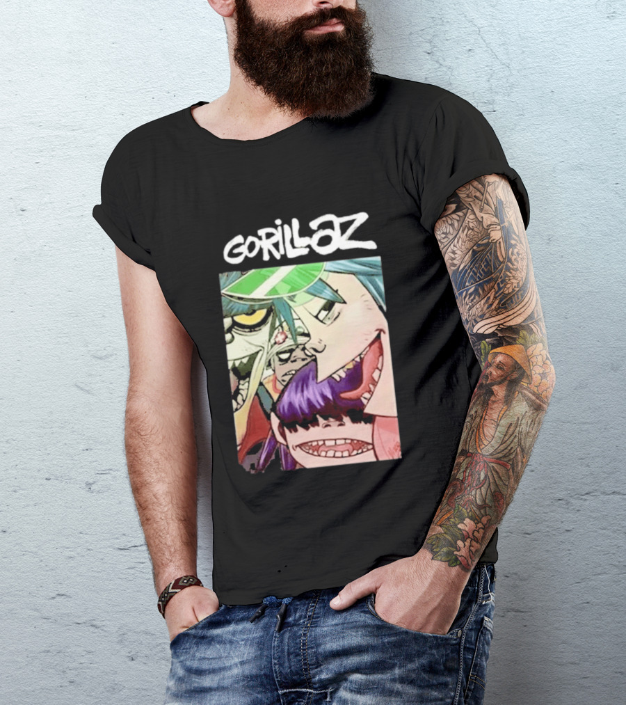 Gorillaz Cartoon Band Characters Art Comic T-Shirt