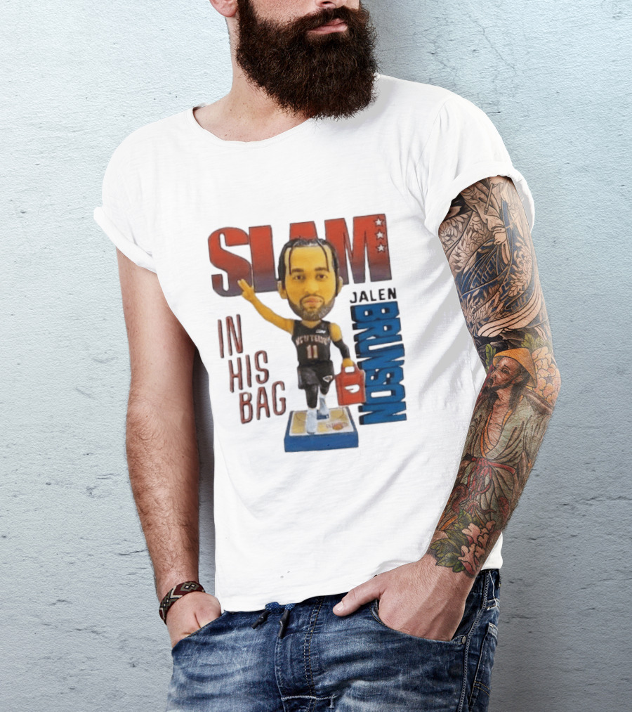 Slam Jalen Brunson In His Bag Basketball Figure 2026 T-Shirt