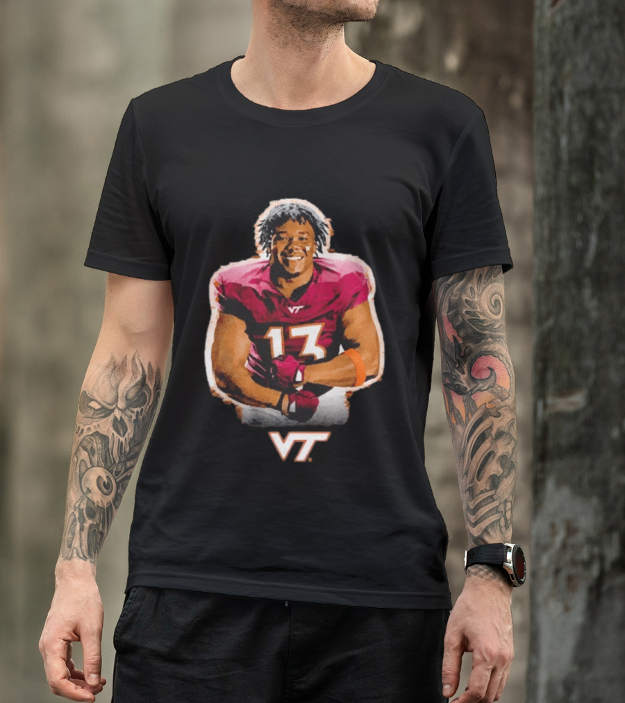Kemari Copeland Virginia Tech Hokies VT Number 13 T-Shirt