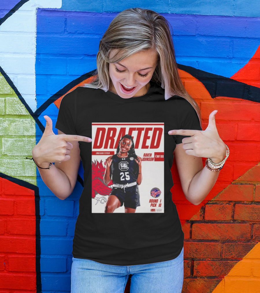 Raven Johnson Drafted Round 1 Pick 10 Indiana Fever WNBA 2026 T-Shirt