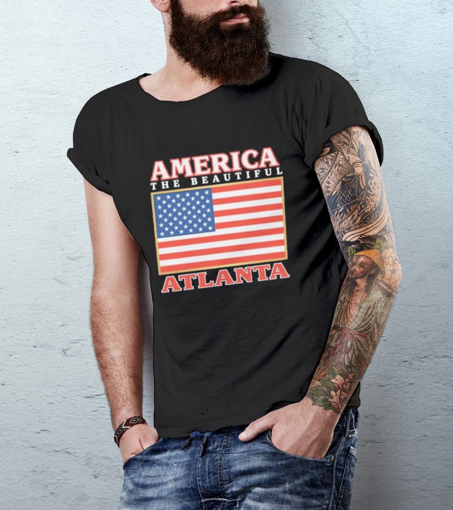 America The Beautiful Atlanta American Flag T-Shirt