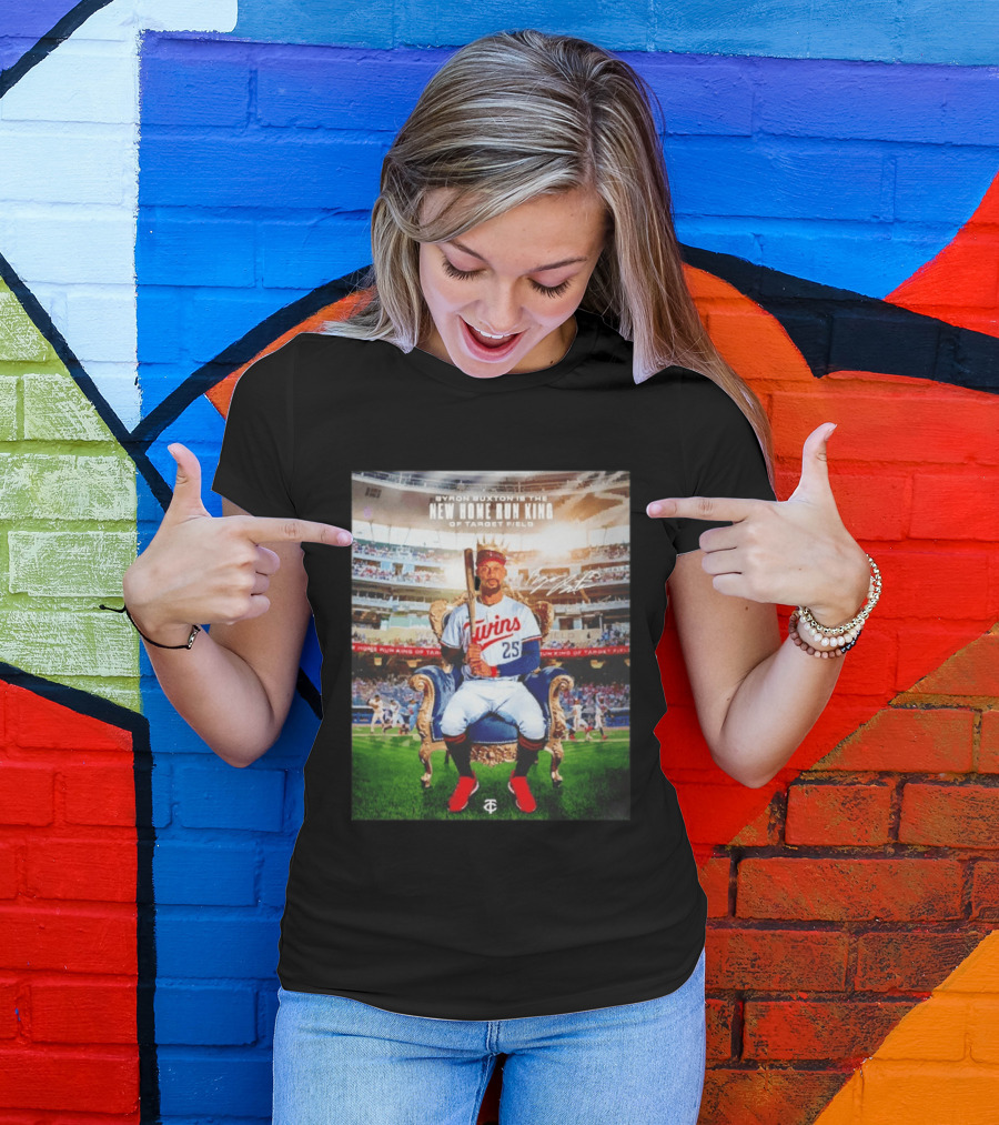 Byron Buxton New Home Run King Target Field Minnesota Twins 25 Throne Crown T-Shirt