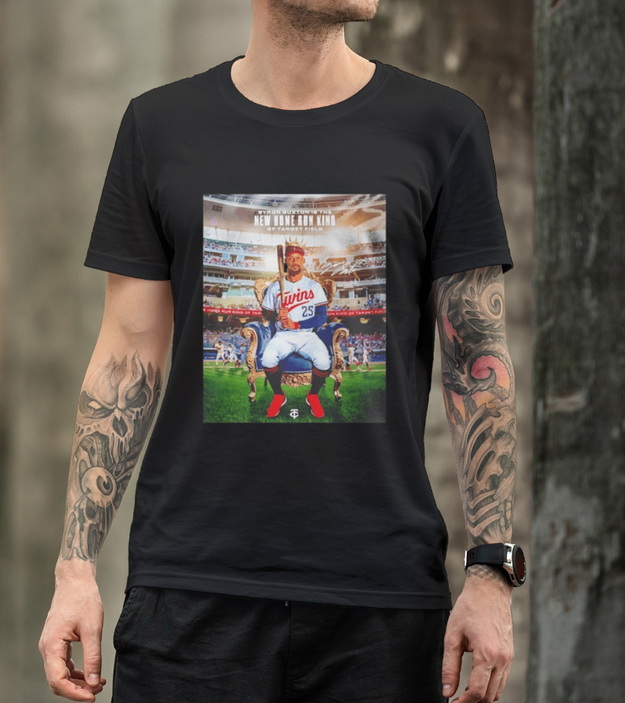 Byron Buxton New Home Run King Target Field Minnesota Twins 25 Throne Crown T-Shirt