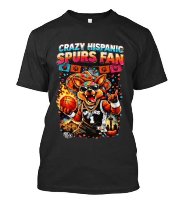 Crazy Hispanic Spurs Fan Fiesta Basketball San Antonio Vibes T-Shirt