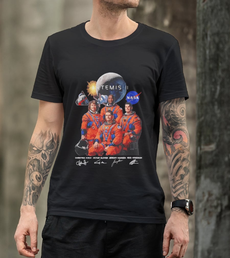 NASA Artemis II Christina Victor Jeremy Reid Astronaut Crew Moon Mission T-Shirt