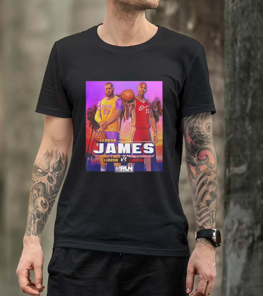 LeBron James Lakers Vs Cleveland The Run NBA Matchup T-Shirt
