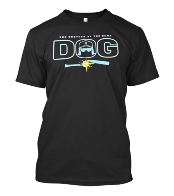 Rays Our Brother Of The Bump Dog Baseball Starburst Bat T-Shirt